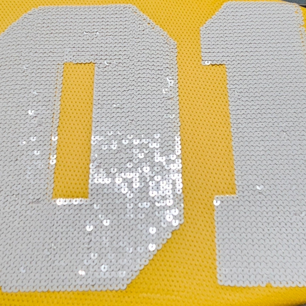 PINK VS SPORTS APPEARL Yellow White Sequin #01 Arizona State Dare Devils Jersey - Picture 6 of 16